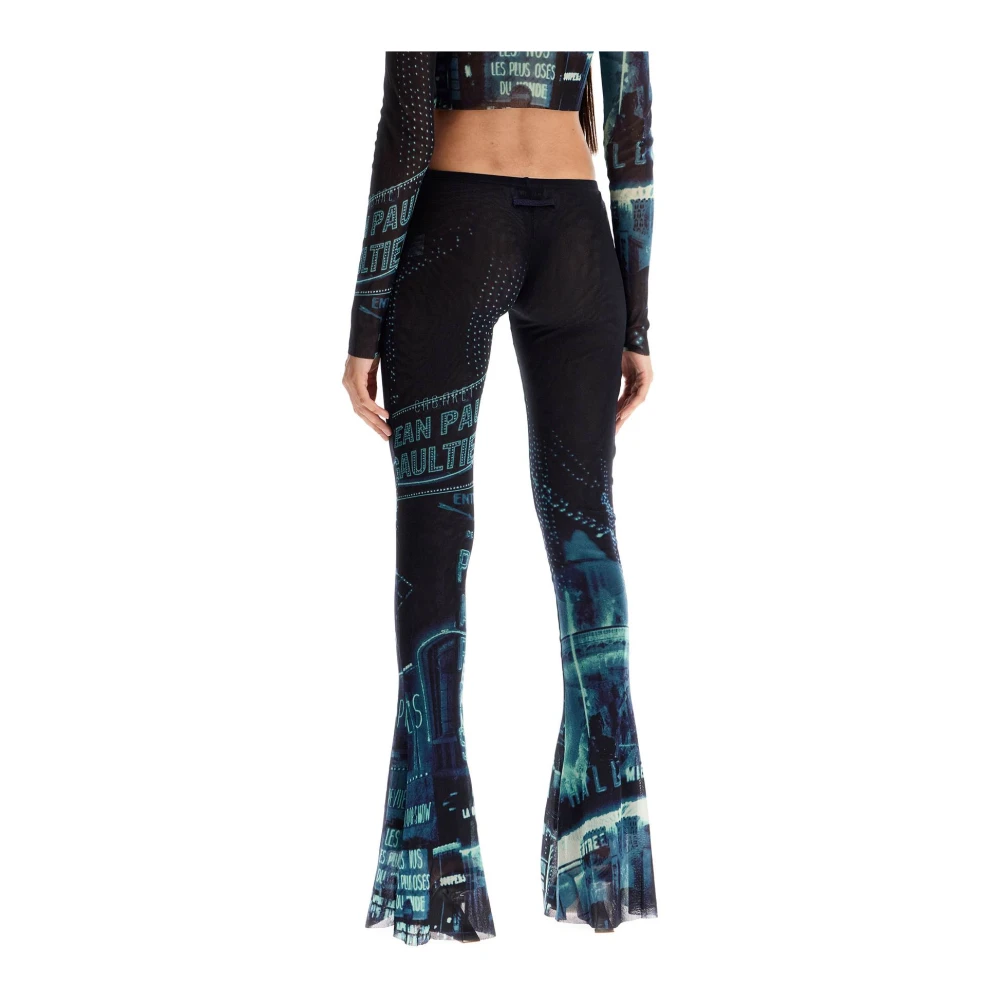 Jean Paul Gaultier Blauwe Pigalle Flared Broek Blue Dames