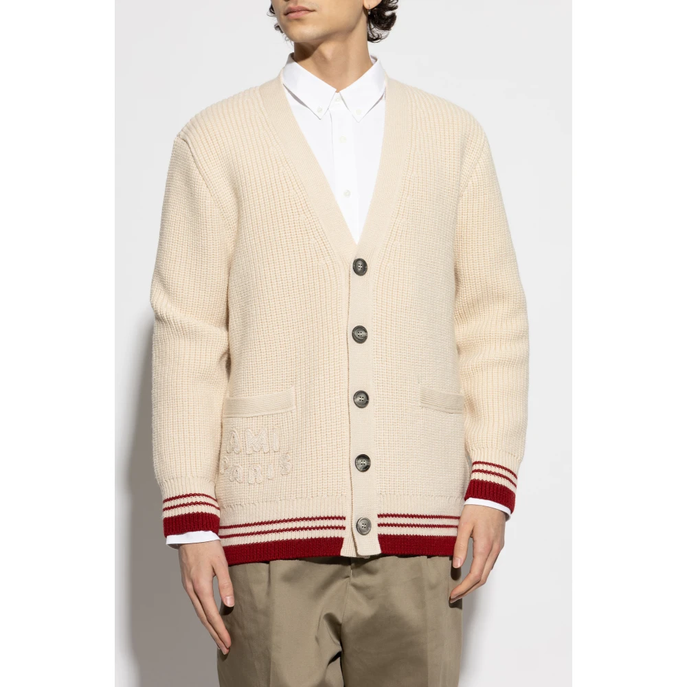 Ami Paris Wol wollen cardigan Beige Heren