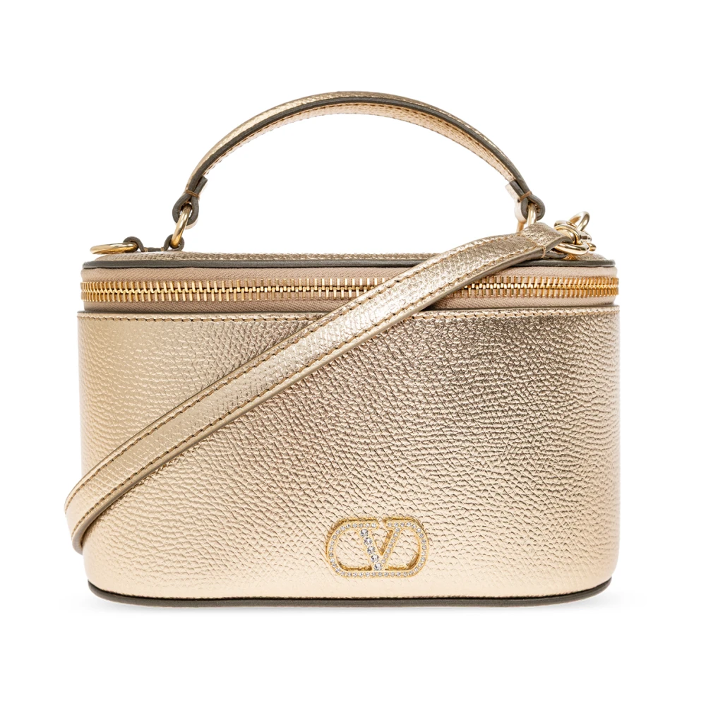 Valentino Garavani Leather Bag With Logo - Female - Handbags - Yellow - One Size - Bags