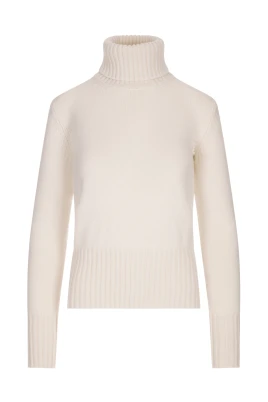 Lyxig Vit Turtleneck Stickat Plagg