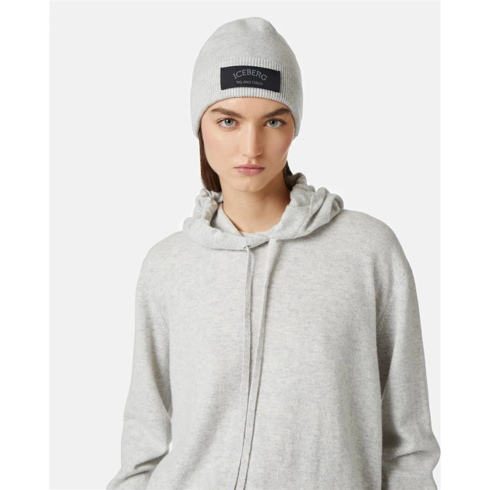 Iceberg Luxe Cashmere Beanie Muts Gray Dames