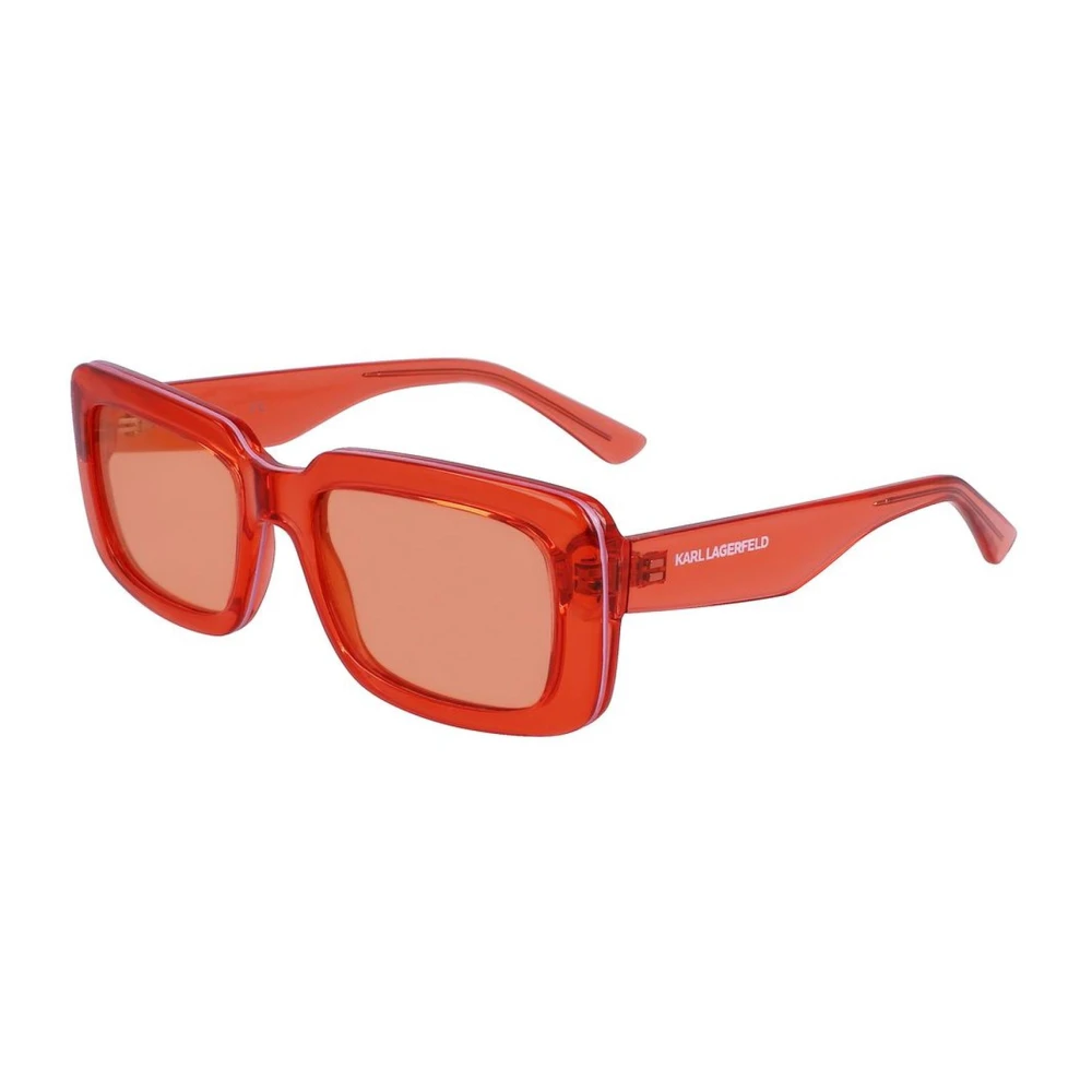 Karl Lagerfeld Unisex Orange Sunglasses, One Size, Injected Frame Sunglasses
