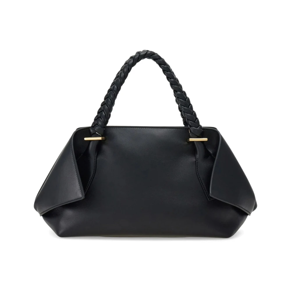 Salvatore Ferragamo Zwarte leren schoudertas top rits Black Dames