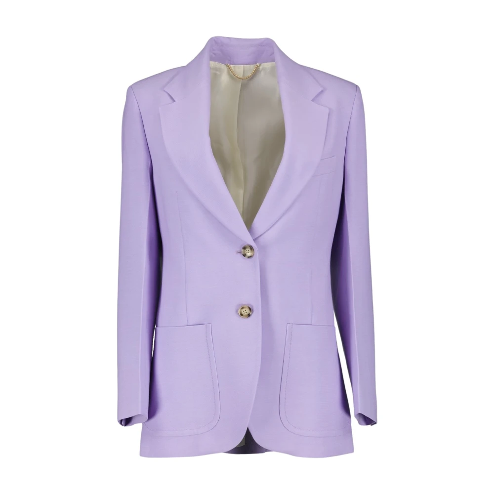 Victoria Beckham Wollen Textuur Blazer Purple Dames