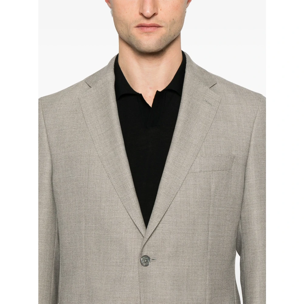 Hugo Boss Wollen blazer met 2 knopen Beige Heren
