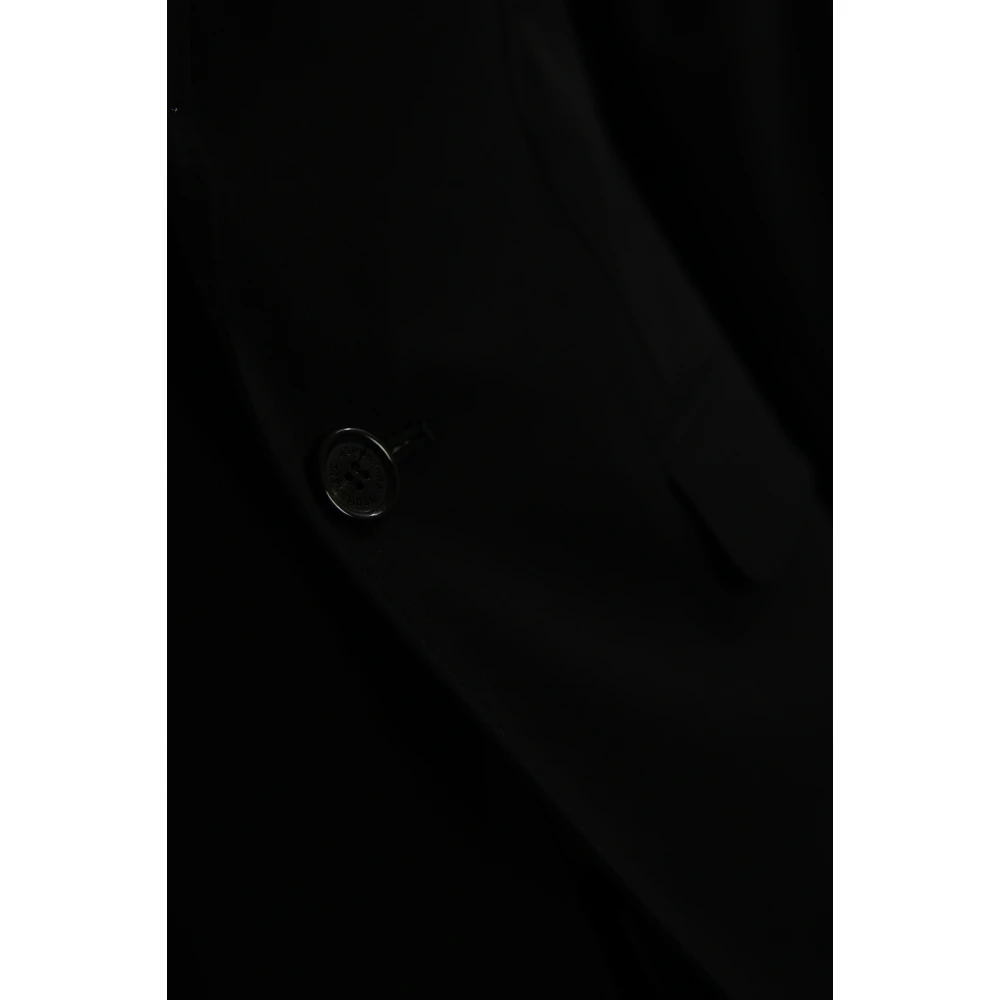 Dsquared2 Zwarte getailleerde jurk met klassieke revers en knoopsluiting Black Heren