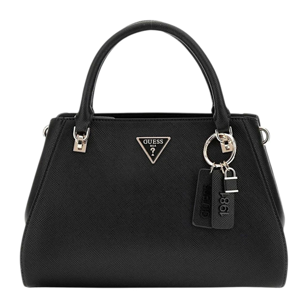 Guess Donna Nero/Chiaro/Oro Borsa Bauletto Noelle Ii Luxury Satchel - Immagine 7