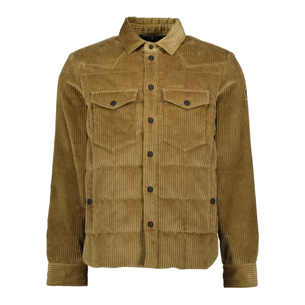 Moncler Brown Light Jackets, Male, M, Doudoune-Chemise Gelt
