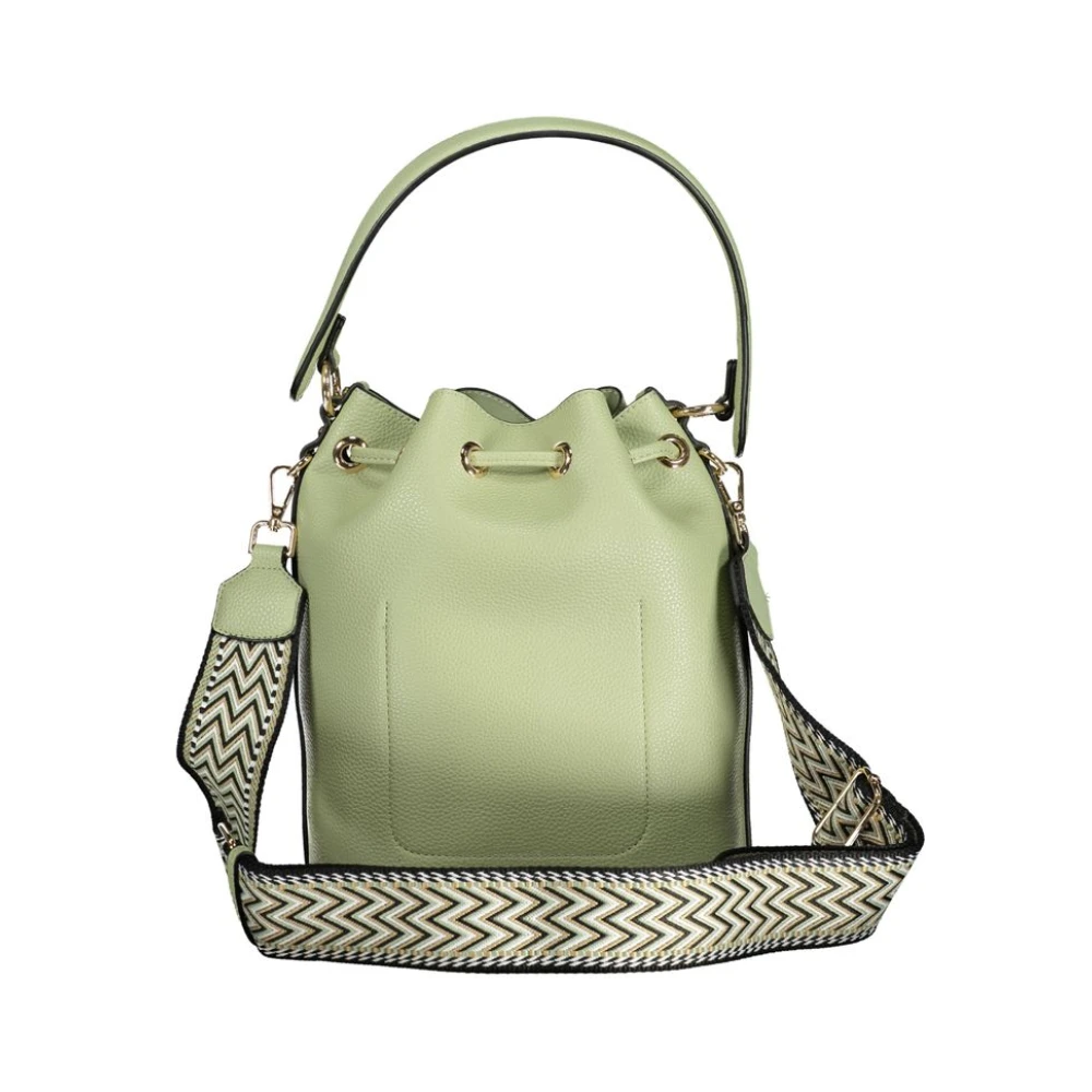 Valentino by Mario Valentino Groene Polyethyleen Schoudertas met Trekkoordsluiting Green Dames