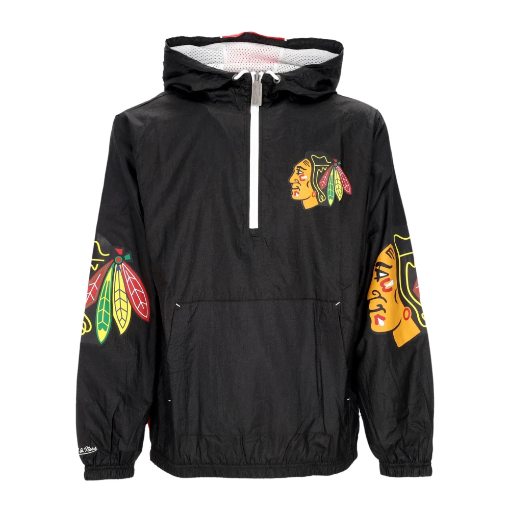 Mitchell & Ness Chicago Blackhawks Windbreaker Anorak Black Heren