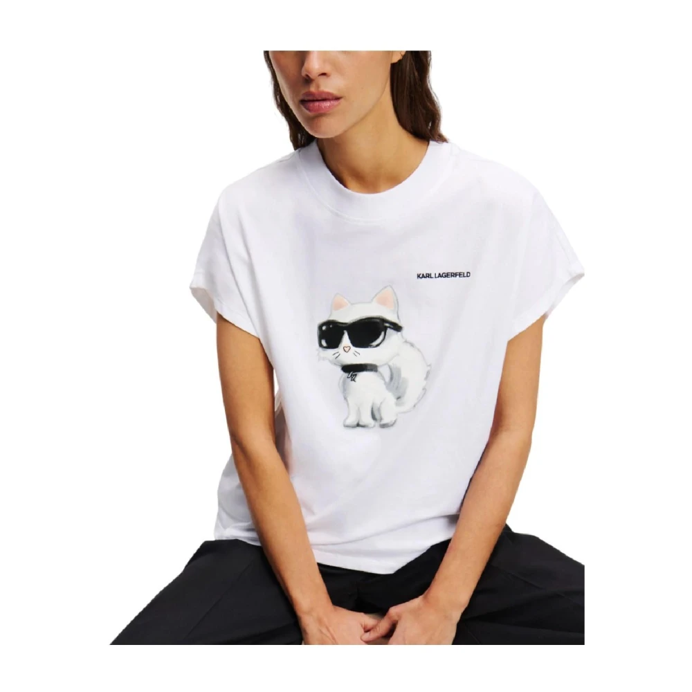 Karl Lagerfeld T-shirt Ikon Aquarelle White Dames