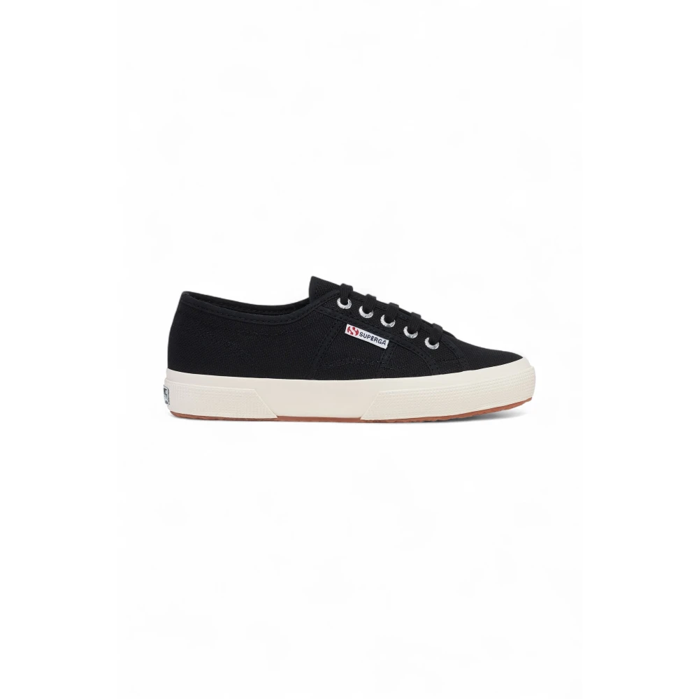 Superga Canvas Veters Rubberen Zool Sneakers Heren Schoenen Zwart