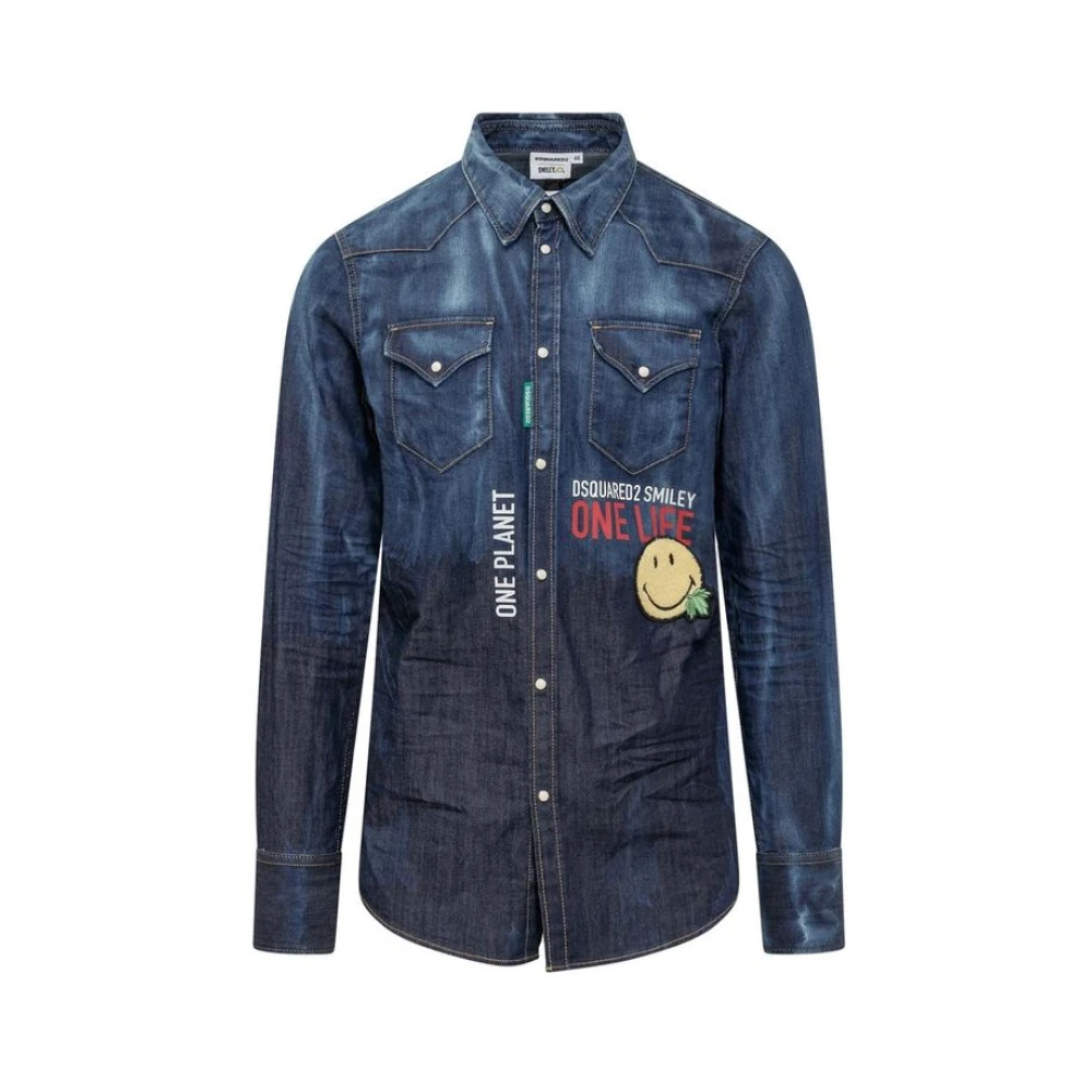 Dsquared2 Men's Blue Denim Shirt - Denim Shirts - M - Shirts