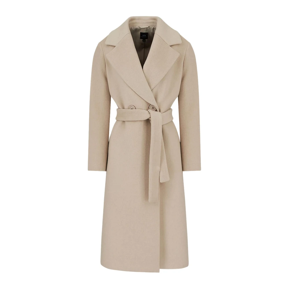 Armani Exchange Stijlvolle Jassen met Meerdere Zakken Beige Dames