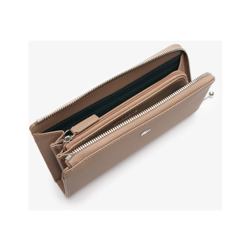 Lacoste Daily City Portemonnee Taupe Krokodil Patroon Beige Dames