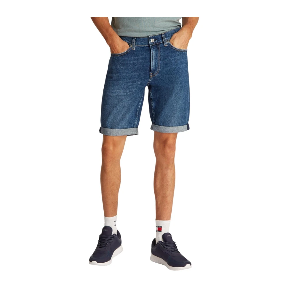 Calvin Klein Jeans Men's Blue Denim Shorts, W34, Cotton Denim Shorts With Pockets