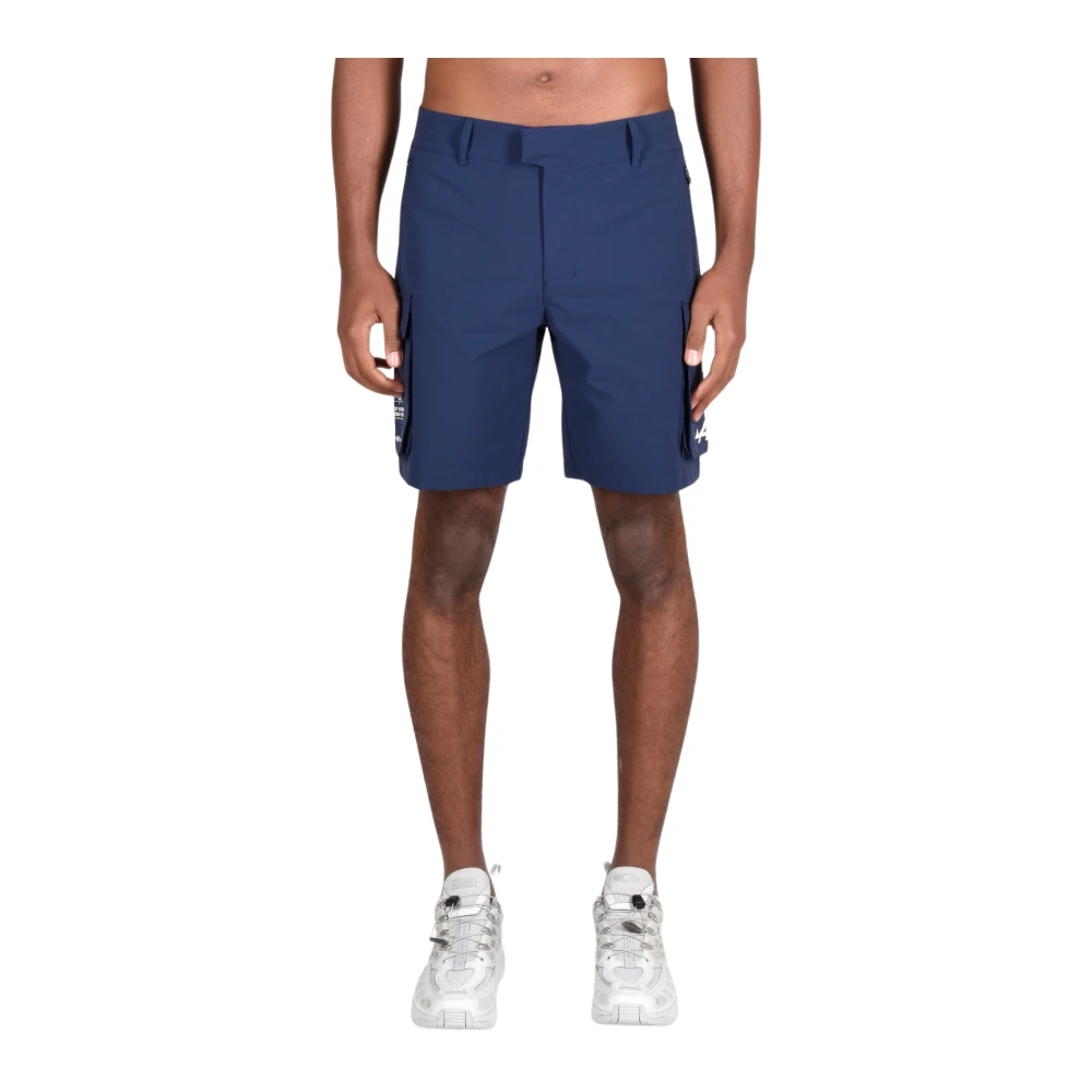K-way Katoen-Polyester Shorts voor Mannen Blue Heren