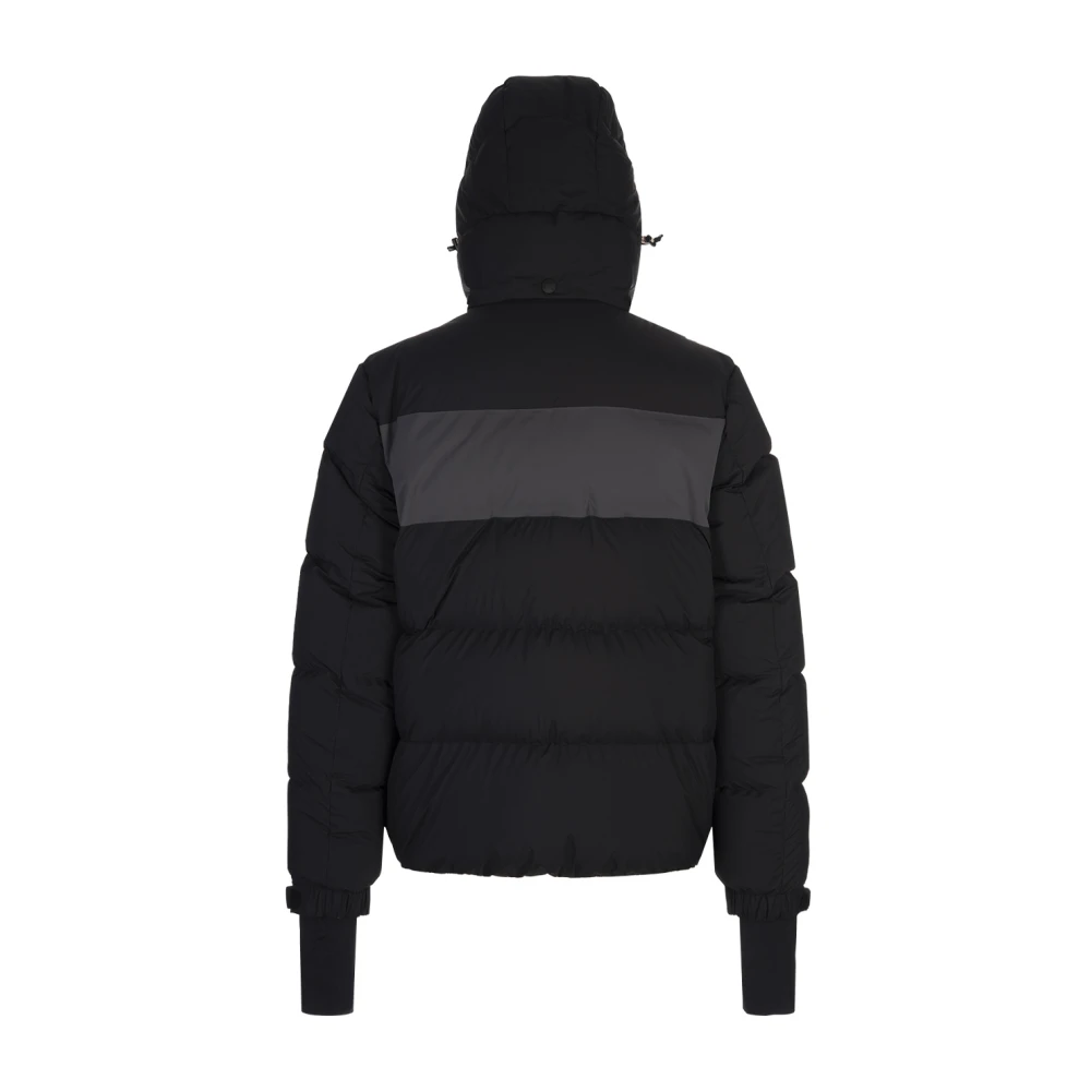 Moncler Zwarte Ski Jas met Bergdetails Black Heren