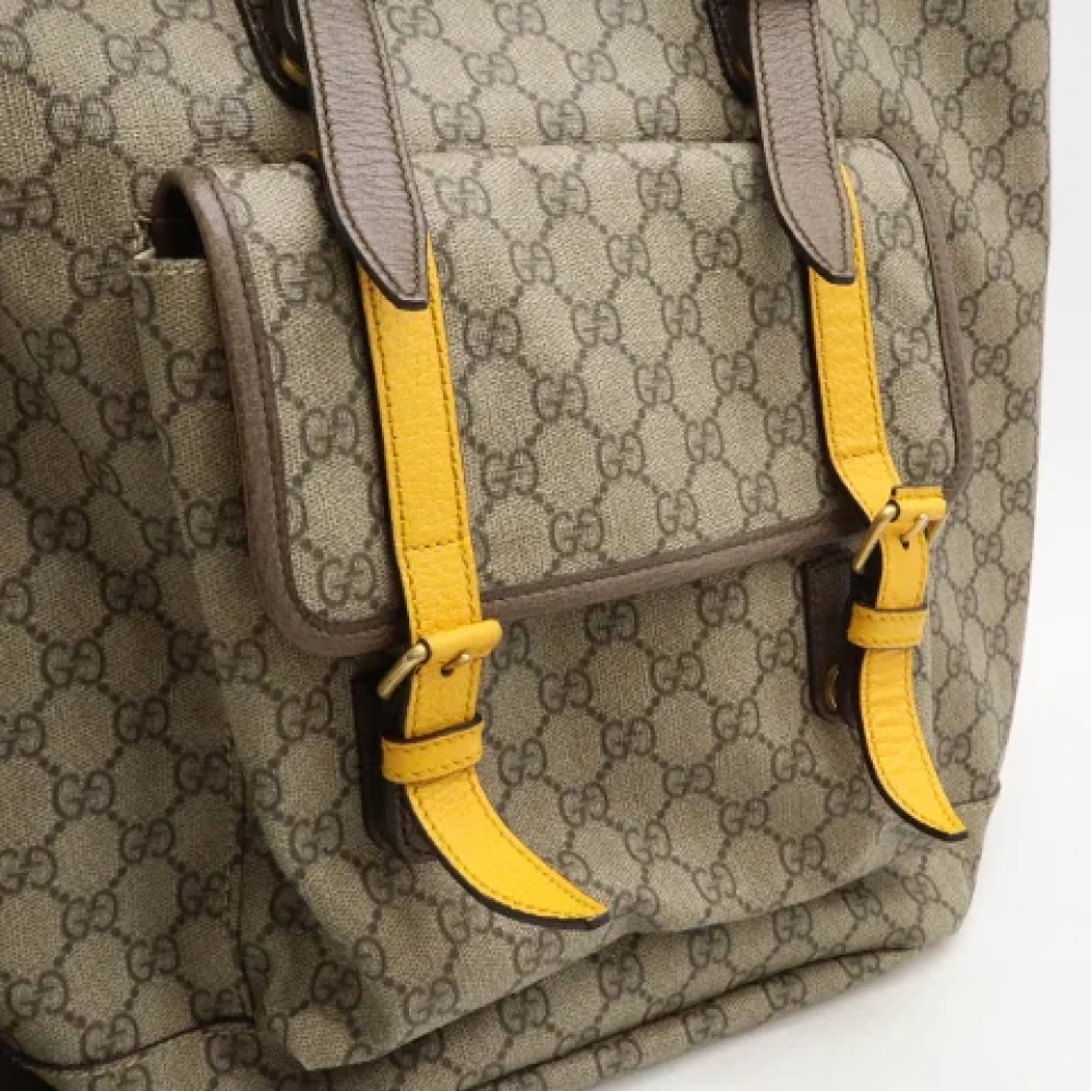 Gucci Vintage Pre-owned Canvas backpacks Beige Dames
