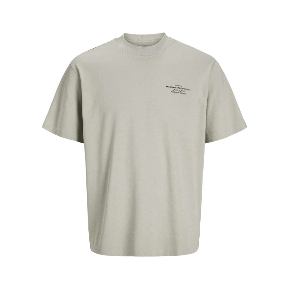 jack & jones Premium Crew Neck Tee met Branding Beige Heren
