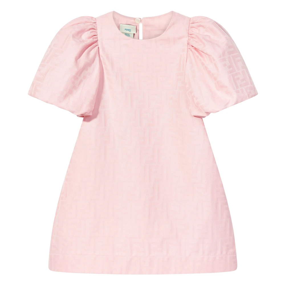 Fendi , Dresses, Female, Pink, 10 Y, Ruched Sleeve Dress