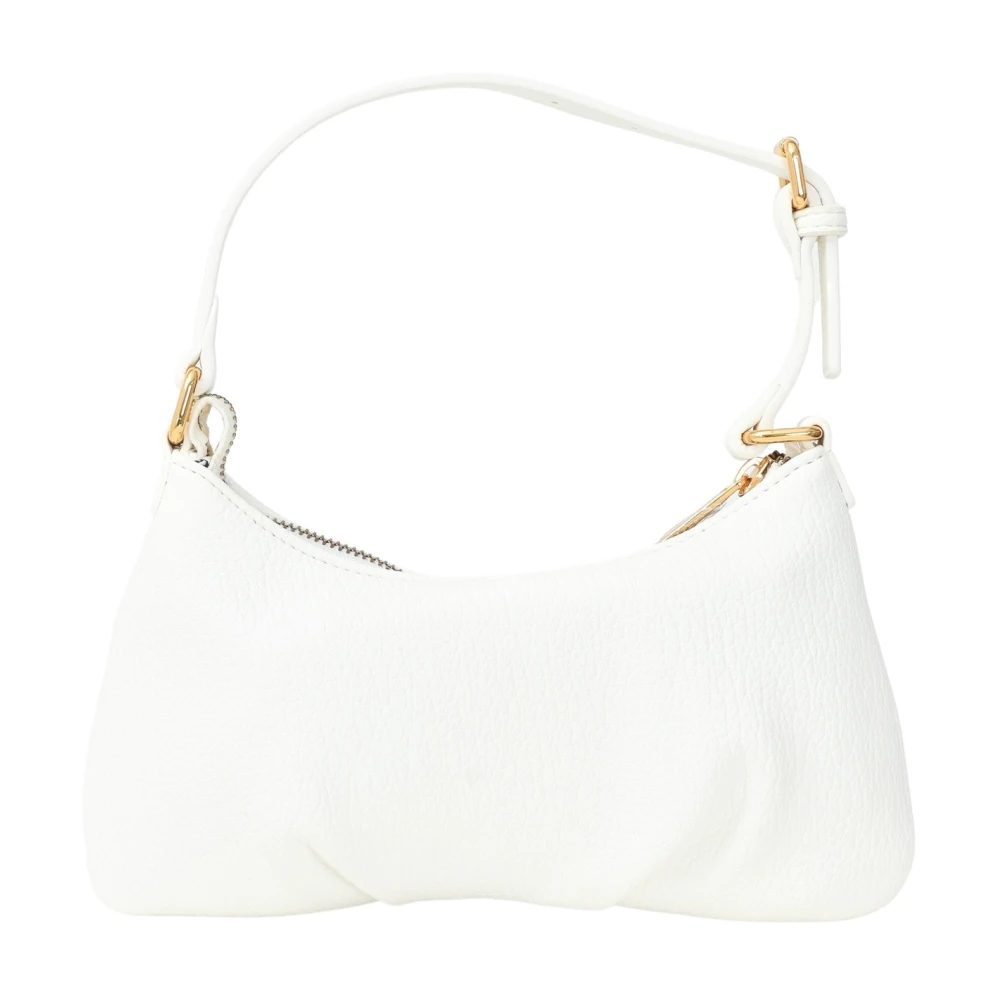 Just Cavalli Witte schoudertas met gouden voorlogo White Dames