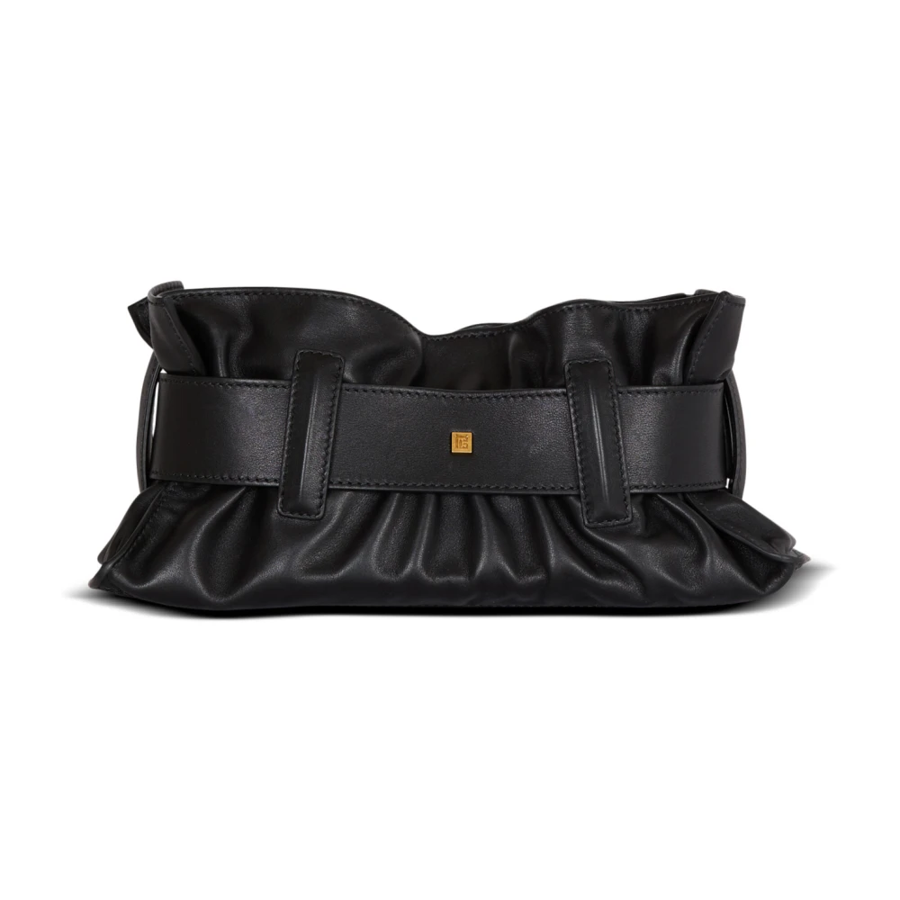 Balmain Kleine Anthem Schoudertas van kalfsleer Black Dames