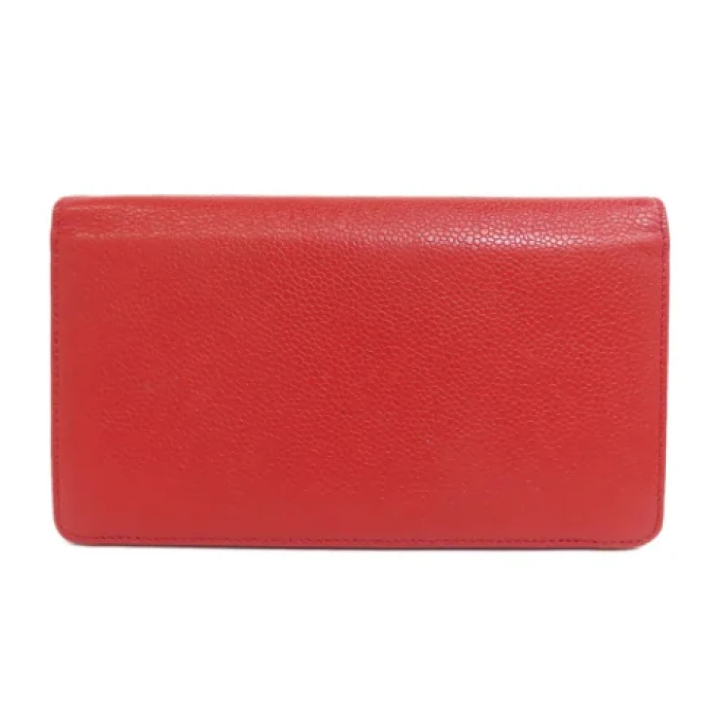 Chanel Vintage Pre-owned Leather wallets Red Dames