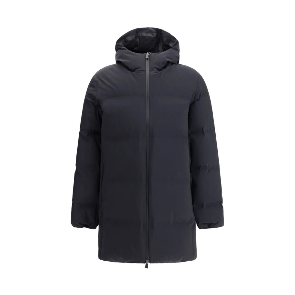 Herno Mannelijk Zwart Jassen Heren, L, Polyester, Gewatteerde Hooded Donsjas