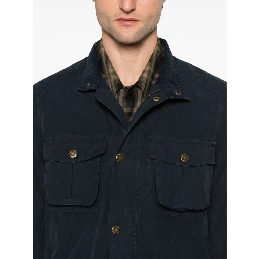 Barbour Blauwe Jas met Zakken Blue Heren