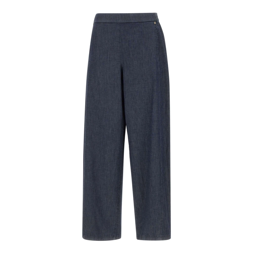 Elena Mirò Women's Blue Wide Trousers - Wide Trousers - 2XL - Trousers
