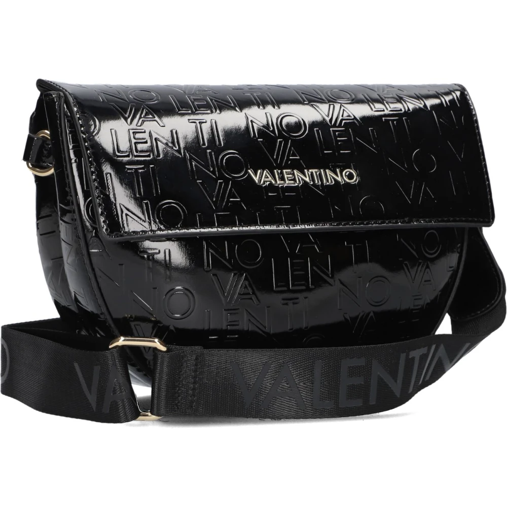 Valentino by Mario Valentino Zwarte Reptielenprint Flap Tas Black Dames