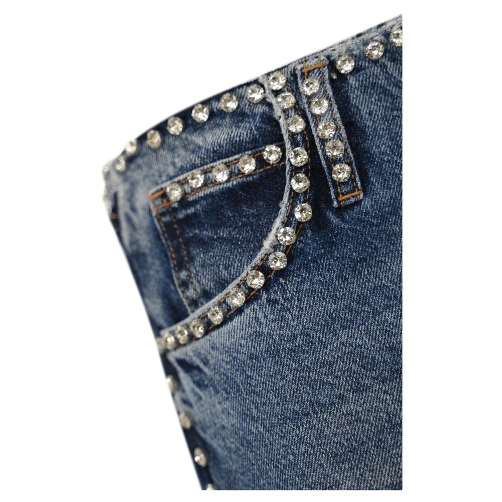Blugirl Wijde Pijp Katoen Denim Jeans Blue Dames