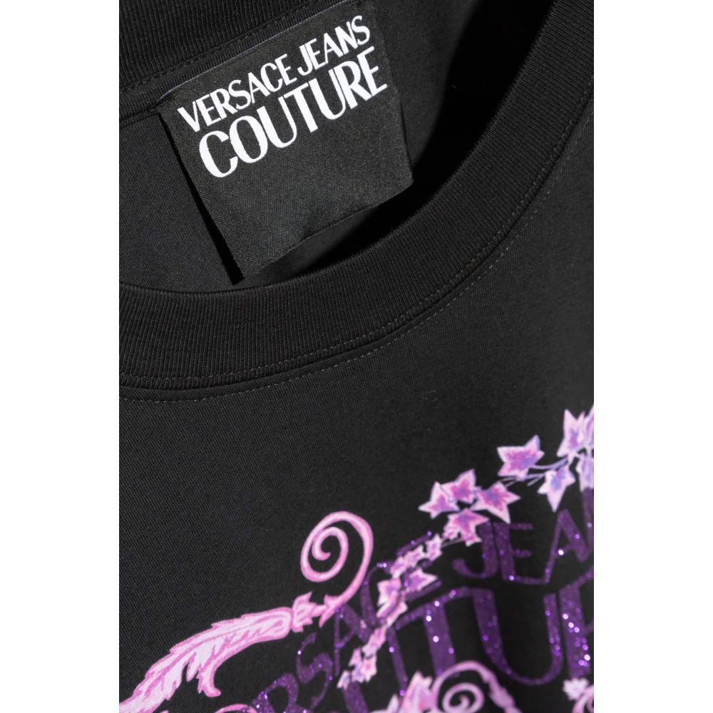 Versace Jeans Couture Jurk met logo Black Dames