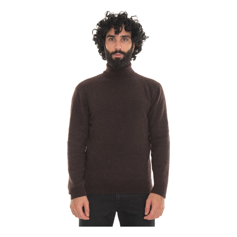 Hindustrie Kasjmier Turtleneck Pullover Slim Fit Brown Heren