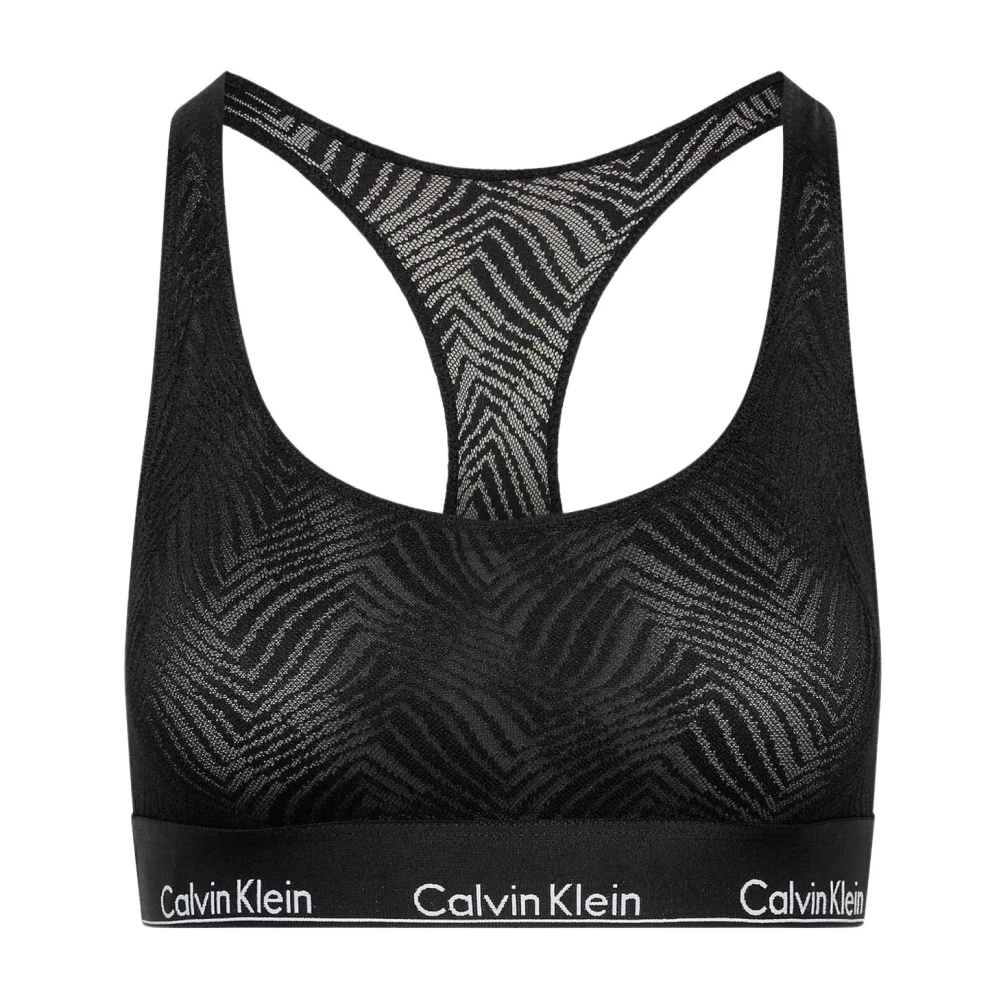 Calvin Klein Svart Spets Bralette Black, Dam