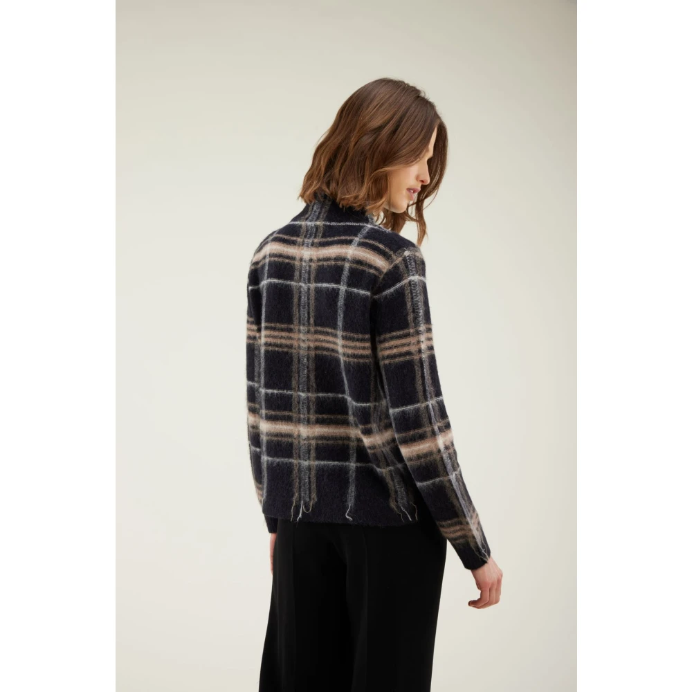Kangra Tartan Intarsia Sweater Black Dames