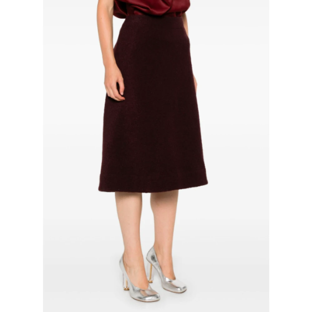 Jil Sander Burgundy A-Lijn Rok Red Dames
