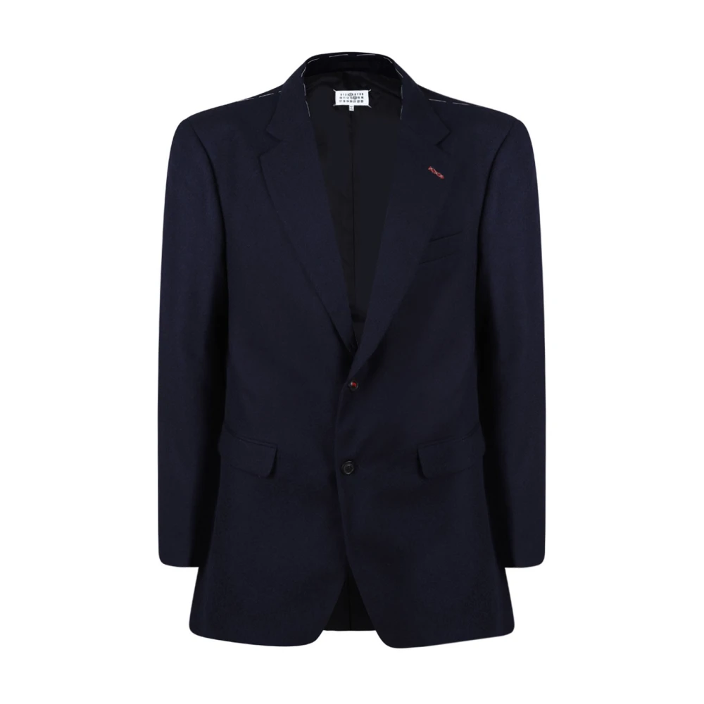Maison Margiela Navy Blauwe Jas Stijlvol Ontwerp Blue Heren
