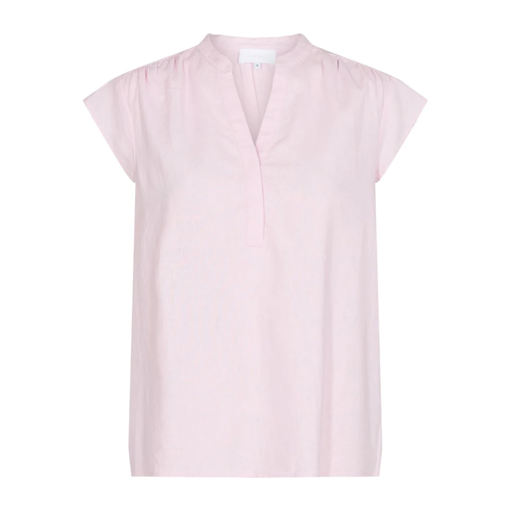 Levete Room Rosa Sorbet Linneblandning Blus Pink, Dam