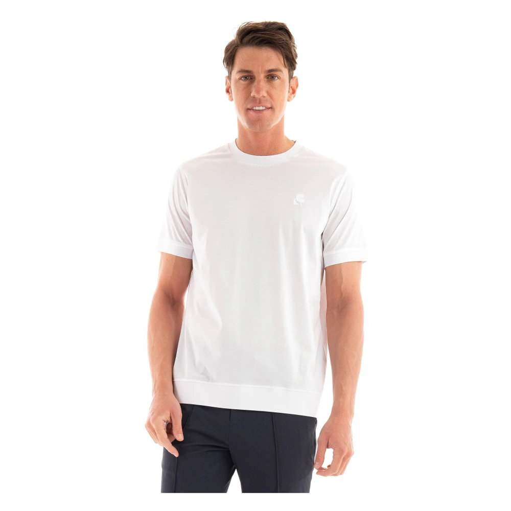 Karl Lagerfeld Wit Regular Fit Katoenen T-Shirt White Heren