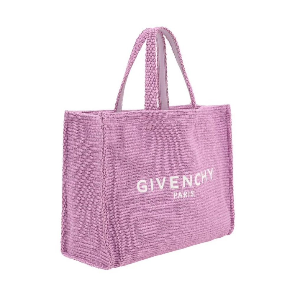Givenchy Monogram Geometrische Raffia Schoudertas Purple Dames