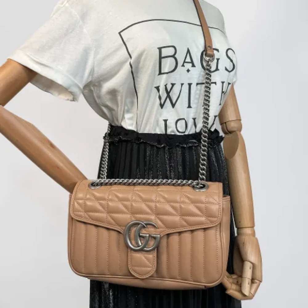 Gucci Vintage Pre-owned Leather gucci-bags Beige Dames