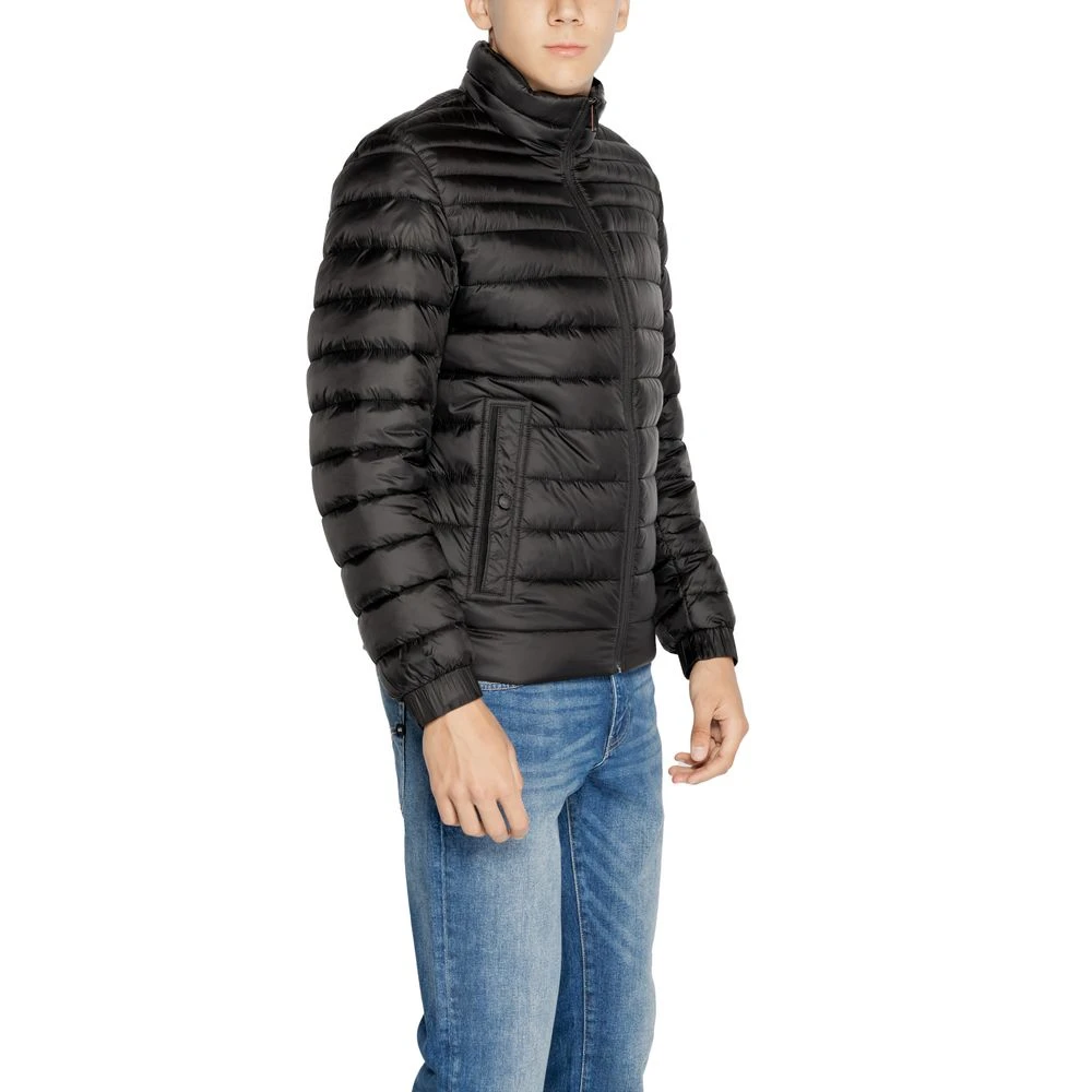 Hugo Boss Zwarte Polyamide Jas voor Mannen Black Heren