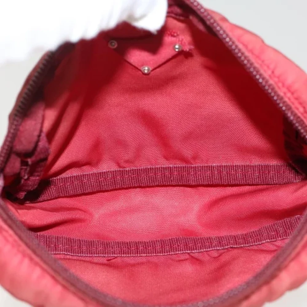 Prada Vintage Pre-owned Nylon clutches Red Dames