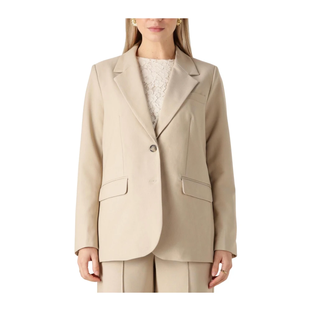 Y.A.S Beige Blazer voor vrouwen veelzijdige stijl Beige Dames