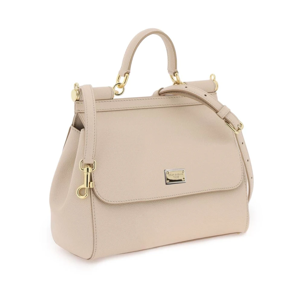 Dolce & Gabbana Sicily Medium Handtas Beige Dames