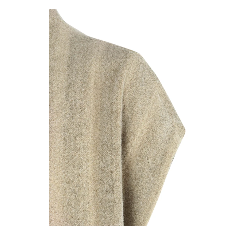 Cortana Gestreept Wol Lang Vest Brown Dames