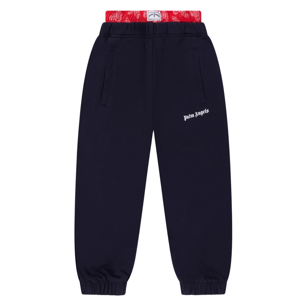 Palm Angels Blue Sweatpants, Male, 4 Y, Bears Paisley Joggers