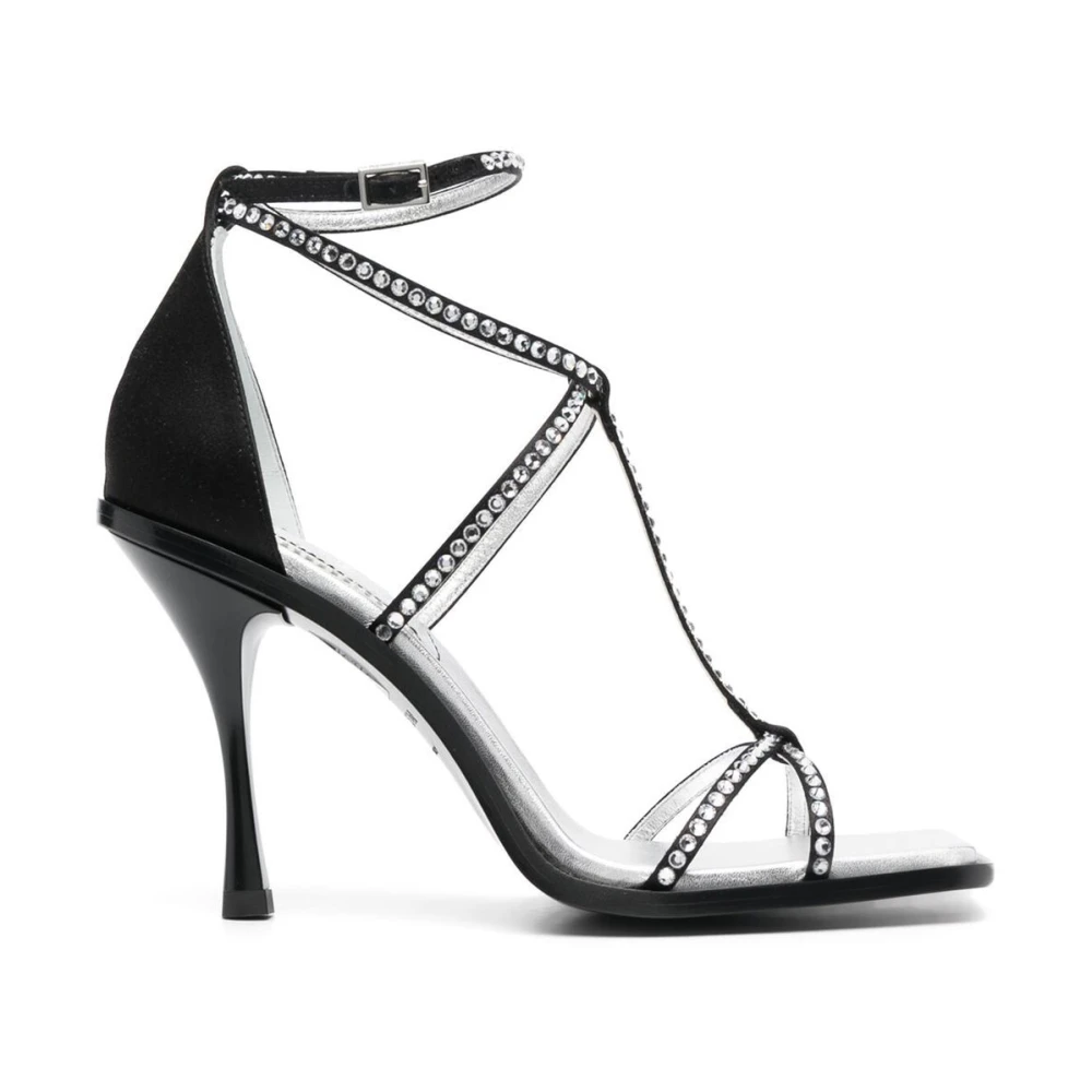 Dsquared2 Women's Black Elegant Crystal High Heel Sandals